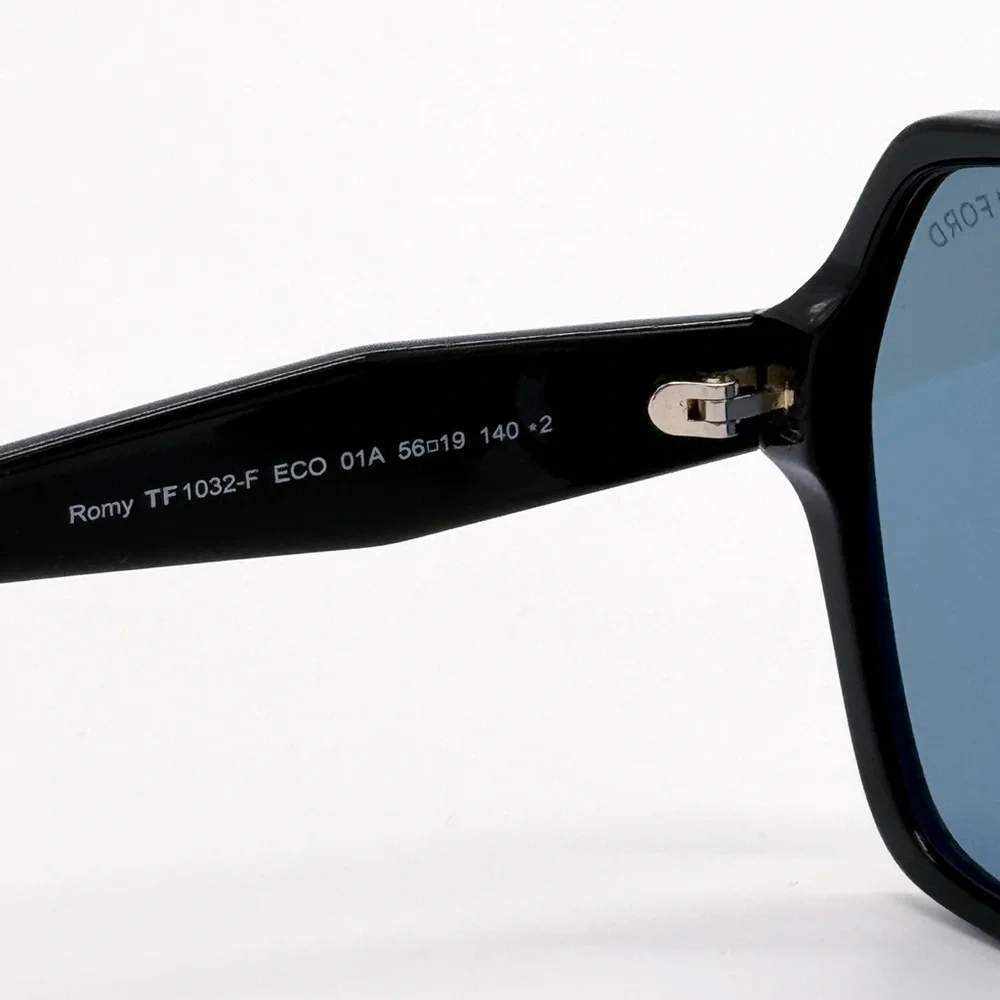 NEW TOM FORD ROMY TF1032/F 01A WOMEN SUNGLASSES FT1032/F/S BLACK BLUE EYEWEAR